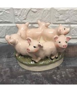 Vintage Holland Mold Hand Painted Circle of Pigs Ceramic Planter 9” x 7” - £58.93 GBP
