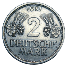 Germany 2 Marks, 1951-RARE~Restruck Without Permission~Free Ship #A017 - £35.94 GBP