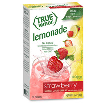 True Lemon Strawberry Lemonade Stevia Sweetened, On-The-Go, 10 Packets - £8.41 GBP