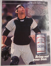1983 Budweiser Light Beer Color Ad Bring Out the Best Featuring Baseball Catcher - $7.99