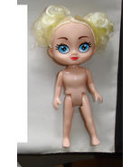 Fashion doll 5inch Oversized head huge blue eyes blond hair close mouth ... - £7.07 GBP
