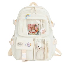 Large-capacity Cute Women Multi-Pocket Nylon Backpack Female Schoolbag College L - £92.67 GBP