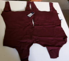 Two Gap Body Body cotton rib thong logo bodysuit Size X-Large Windsor Wine - $13.81