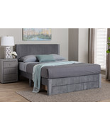 Donnica Modern Gray Pleated Velvet Queen Size Storage Bed - $7,790.21 MXN