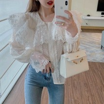  shirts chic lace peter pan collar temperament blouses tops korean fashion sweet blusas thumb200