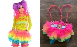 new Electric Party TUTU WITH SUSPENDERS Neon Rainbow Skirt ONE SIZE Hall... - $16.73
