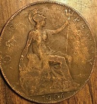 1906 Uk Gb Great Britain One Penny - £1.36 GBP