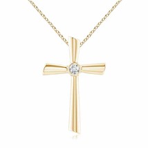 Authenticity Guarantee

3.8mm Solitaire Diamond Cross Pendant in 14K Yellow Gold - £623.85 GBP