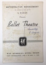 War Memorial Opera House  Ballet Theatre Presents RUSSIAN BALLET  1945 P... - £11.76 GBP