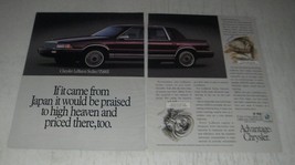 1991 Chrysler LeBaron Sedan Ad - If it came from Japan it would be praised - $18.49