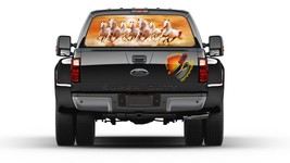 White Horses Running Rear Window Perforated Graphic Decal Sticker Car SUV Truck  - £40.29 GBP