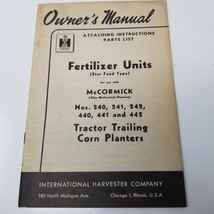 McCormick Fertilizer Attachment Star Owner&#39;s Manual 1950 International H... - £15.12 GBP