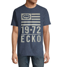 Nwt Ecko Unltd. Msrp $38.99 Men&#39;s Navy Marled Crew Neck Short Sleeve T-SHIRT L - £13.21 GBP