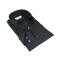Mens 100% Italian Cotton Shirt Non Iron SORRENTO Button Down Oxford 4531 Black image 7
