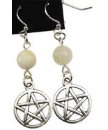 Moonstone Pentagram Earrings with Surgical Steel French Hooks! - €6,70 EUR
