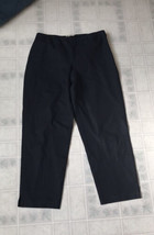 Eileen Fisher Polished Cotton Blend Pants Pull On Crop Stretch Black Size medium - £40.97 GBP