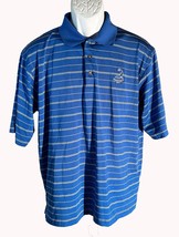 PUTTERBOY PERFORMANCE Short Sleeve Button Down Striped Pinehurst Golf Po... - £10.06 GBP