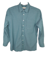 Nordstrom Men&#39;s Size XS-Small Teal Gingham Cotton Button Up Long Sleeve ... - £19.51 GBP