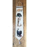 Vintage Linda Picken Curious Kitties Tapestry Tasseled Wall Hanging Play... - £27.76 GBP