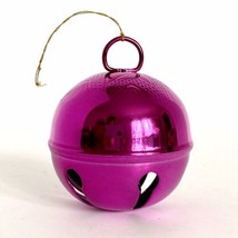Hot Pink Jingle Bell Ornament Large Ball Decoration Star Design Nice Sound 2.5” - £10.34 GBP