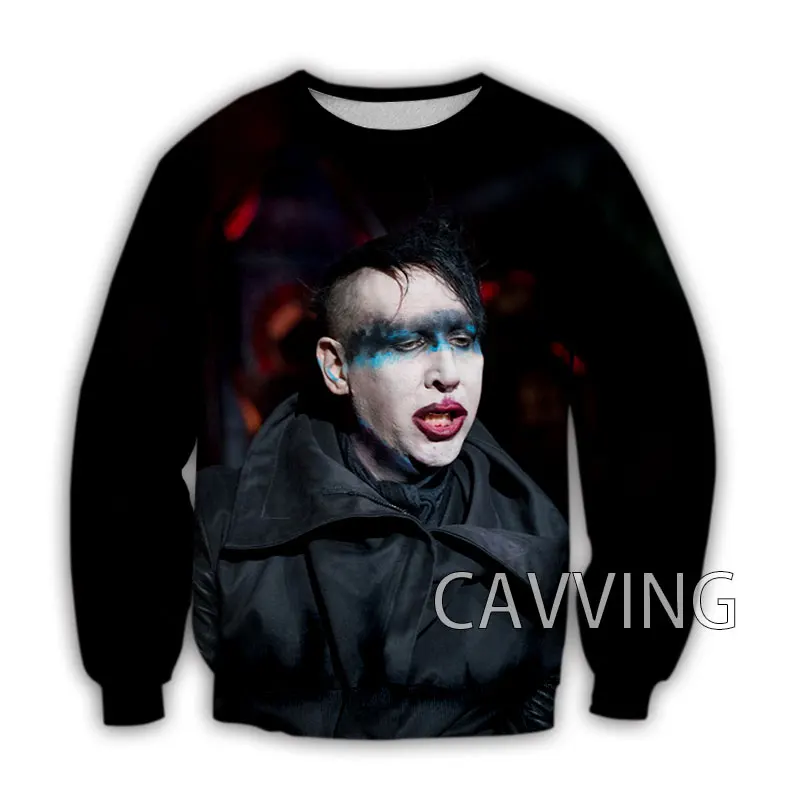 New Fashion Women/Men&#39;s 3D Print  Marilyn Manson  Crewneck s Harajuku Styles Top - £104.72 GBP