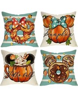 New 4 Fall Mickey Minnie Mouse  Throw Pillow Covers Holiday Decor 18x18 ... - $26.24