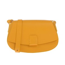 Nico Giani Italian Made Mustard Orange Genuine Leather Small Flap Crossbody Bag - $244.30