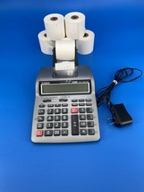 Casio HR-100TM Printing Calculator 12 Digits Tax &amp; Exchange w/ 6 Rolls T... - £14.58 GBP