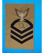 U.S.N. CHIEF, RADARMAN, BULLION, KHAKI, RATING BADGE - $41.03 CAD