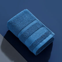 Super Soft Cotton Towels Face Hand Bath Towel Solid Color Large Blue - $9.00