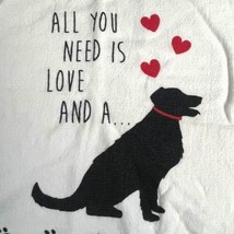 Casaba All you need is Love + Dog Kitchen bath hand towel black white he... - £17.12 GBP