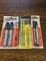 NEW Sharpie 2 Black Chisel Tip 2 Ultra Fine Permanent Markers &amp; Highligh... - $24.75