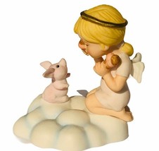 Franklin Mint almost angel figurine 1987 vtg Love is Kind pig piglet ice... - £31.03 GBP