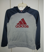 ADIDAS BOYS 2-TONE GRAY HOODIE-M(10/12)-BARELY WORN-NICE - $9.49