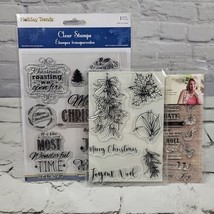 Clear Rubber Stamps Christmas Holiday Lot of 3 Sets Crafts Scrapbooking  - £12.41 GBP