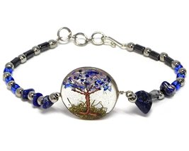 Mia Jewel Shop Tree of Life Crushed Chip Stone Inlay Copper Wire Round Clear Acr - $17.81