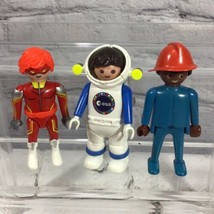 Playmobil Figures Lot Of 3 Super Hero Astronaut African American Fire Fighter  - $14.84