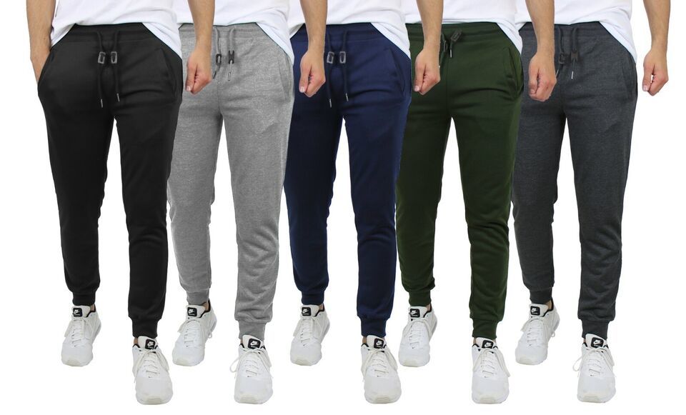 Mens French Terry Active Jogger Pants Sweatpants Lounge Sleep Gym S M L XL XXL