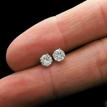 1.00CT Round Cut Simulated Diamond Earrings 14KWhite Gold Plated Solitaire Studs - £24.20 GBP