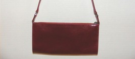 MONSAC SMALL RED SMOOTH LEATHER SHOULDER HANDBAG GUC - £22.44 GBP