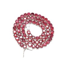 5 mm Round Real Ruby Necklace Natural ruby Tennis necklace real ruby necklace - £291.23 GBP+