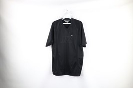 Vintage Nike Mens Medium Spell Out Travis Scott Mini Swoosh V-Neck T-Shirt Black - £35.48 GBP