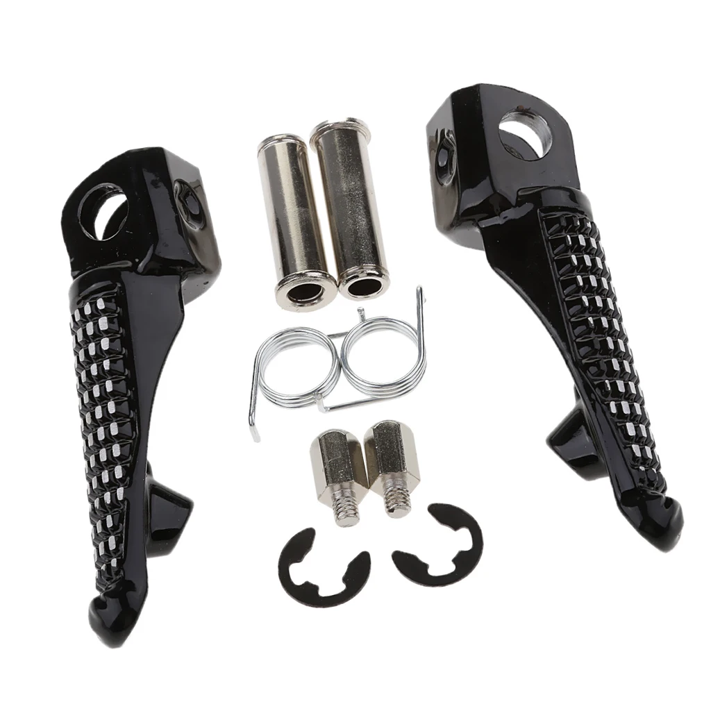 Black Front Foot Rest Pegs (Left &amp; Right) for Kawasaki ZX-6R ZX-10R ZX-9... - $10.41