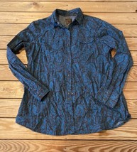Roper Men’s Snap Front Long sleeve shirt size L Blue F3 - £14.60 GBP