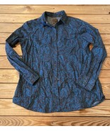 Roper Men’s Snap Front Long sleeve shirt size L Blue F3 - £14.59 GBP