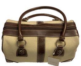 Liz Claiborne 290 Taupe Linen Satchel, HBRUD0777 Purse or Handbag, Tag Attached - £51.47 GBP