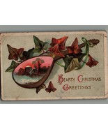 Antique Postcard 1910s Embossed Hearty Christmas Greetings Used 5.5 x 3.5 - $203.99 MXN