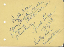 Jack Rees Signed Vintage Album Page Rees &amp; Kean - $39.59
