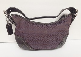 COACH Signature Small C Mini Hobo Handbag Purse w Hangtag Purple Brown V... - $88.95