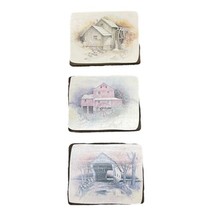 Cottage Country Core Photos Mounted Wood Vtg Set Of 3 Lot Picture Wall A... - £36.67 GBP